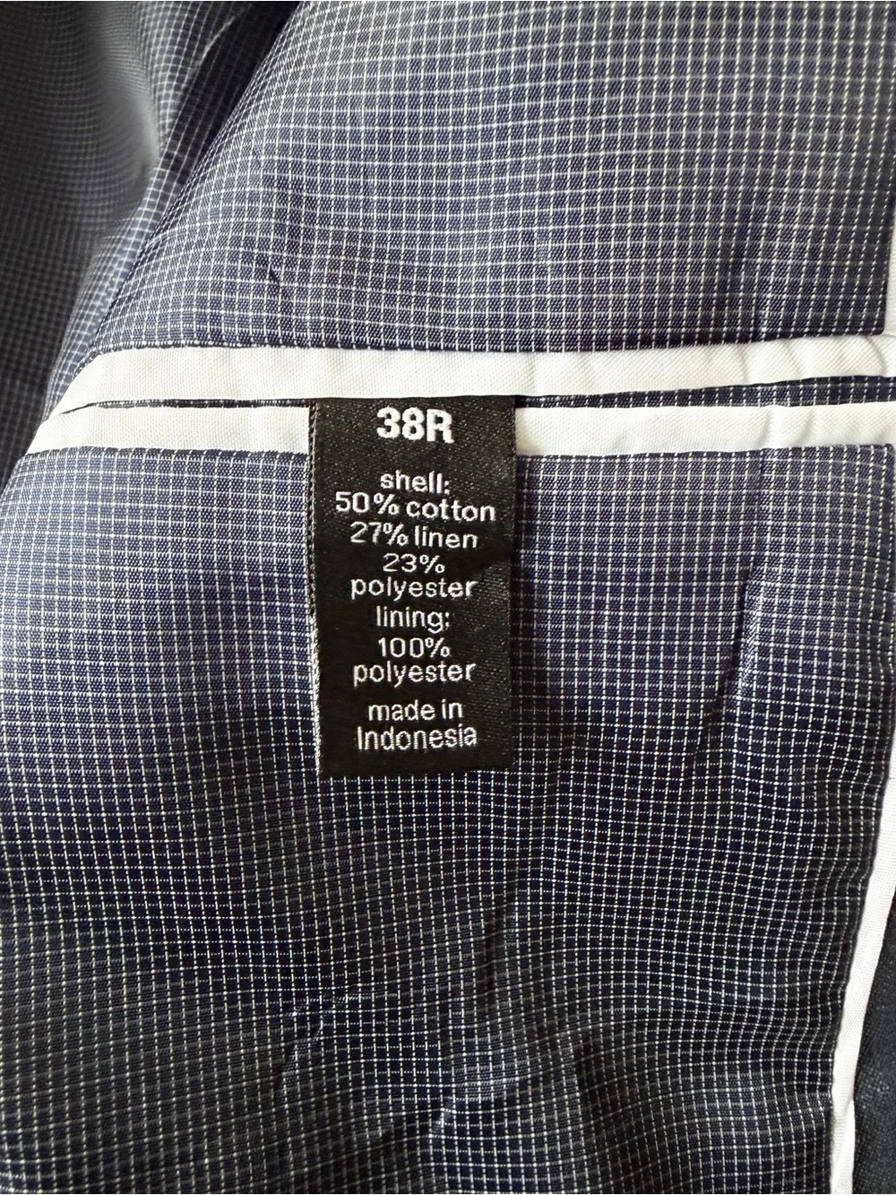 Bar III Men's 38R 31R Blue Cotton Linen Slim Fit 2pc Suit Quiet Luxury Business